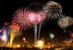 fireworks over the city