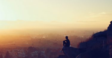 a view of the city from a mountain