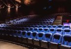 blue chairs in cinema