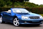 blue mercedes convertible