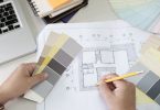 new interior plan with paint samples